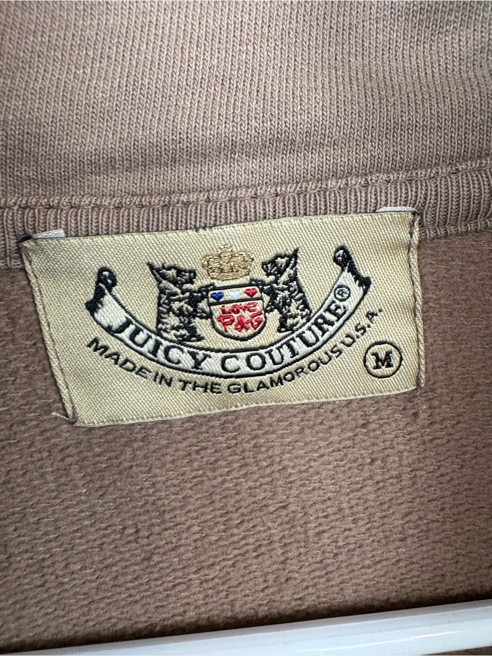 VTG Y2K House of Juicy Couture Zip Up Jacket Brown tan Rhinestone Cotton E - Picture 12 of 15